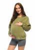 MijaCulture - 3 in 1 light super soft maternity and nursing sweatshirt Olivia M019 Green